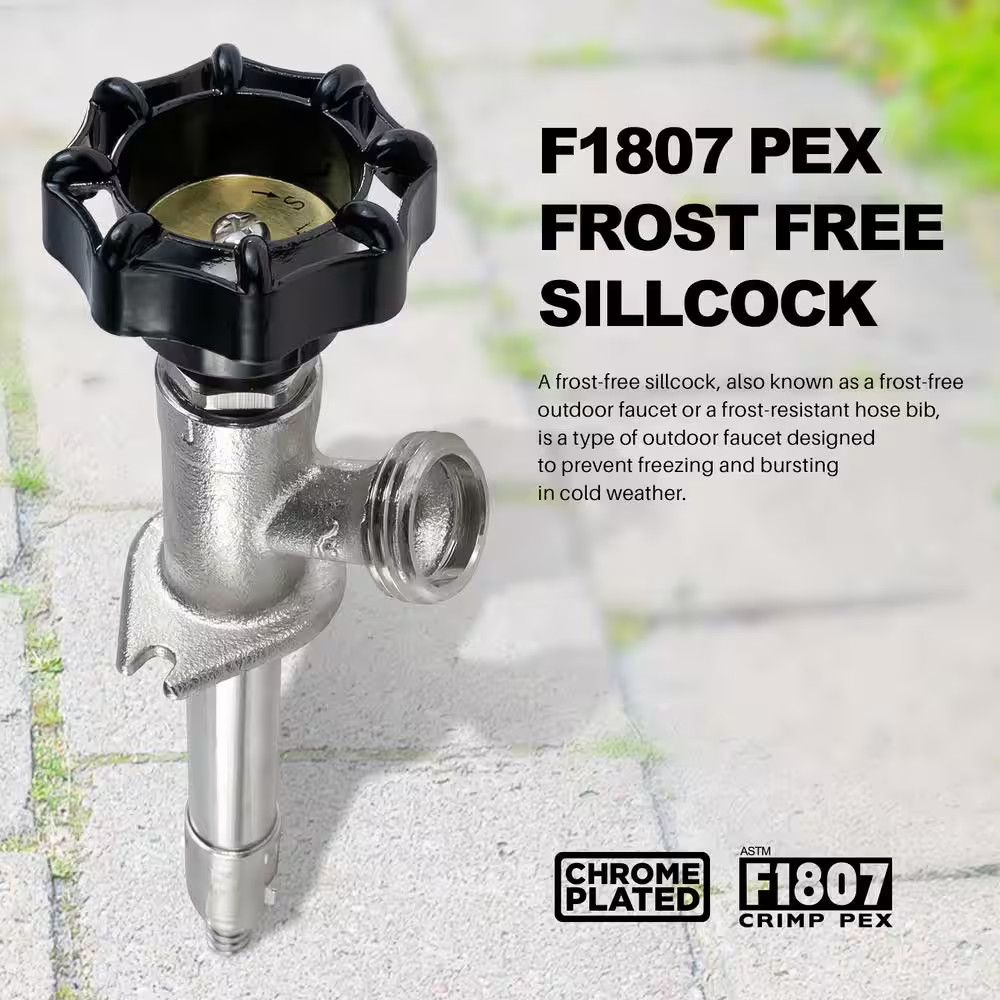 14 In. L Sillcock Frost Free Outdoor Faucet, with 1/2 In. PEX Connection and 3/4