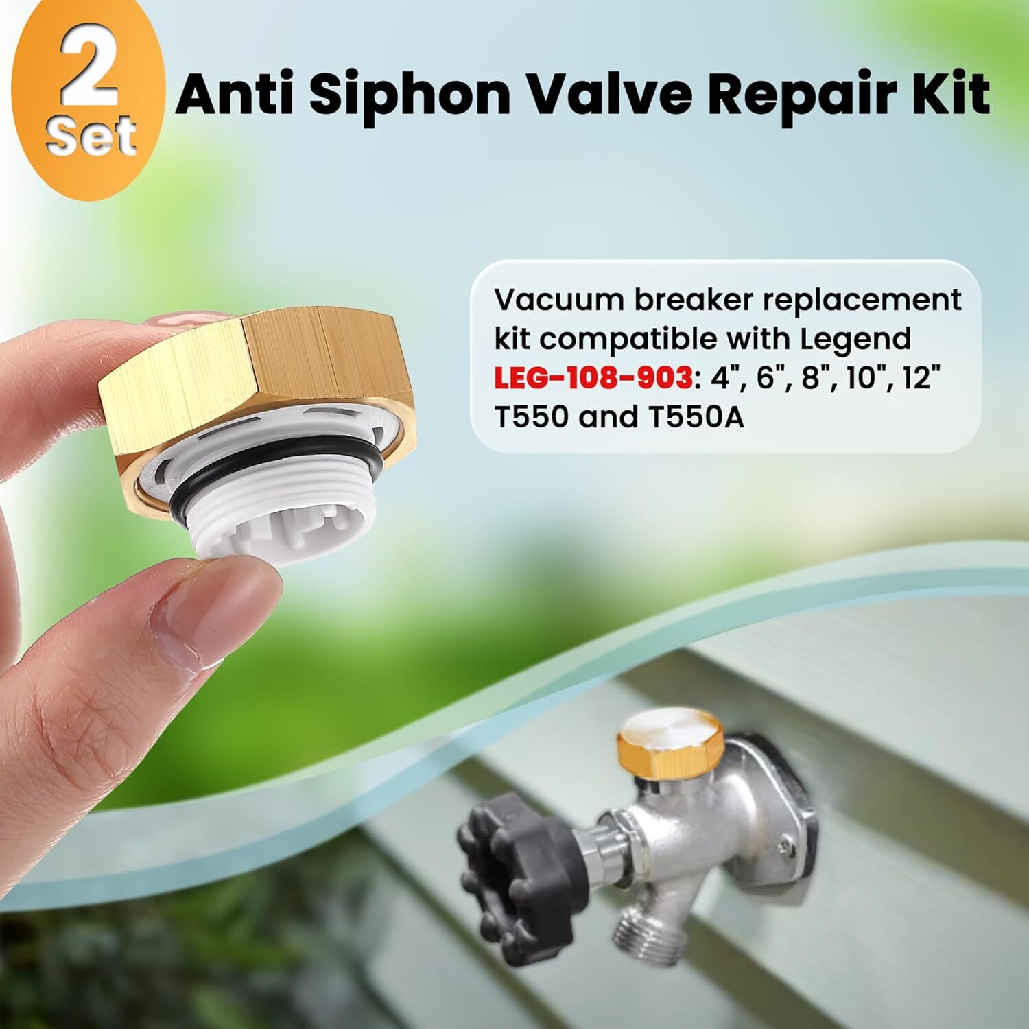 2 Pack Anti Siphon Valve Repair Kit, Outdoor Frost Free Faucet, Vacuum…