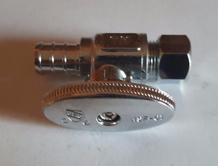 1 PIECE 1/2″ PEX X 3/8″OD BRASS 1/4 TURN STRAIGHT STOP VALVE (LEAD-FREE)