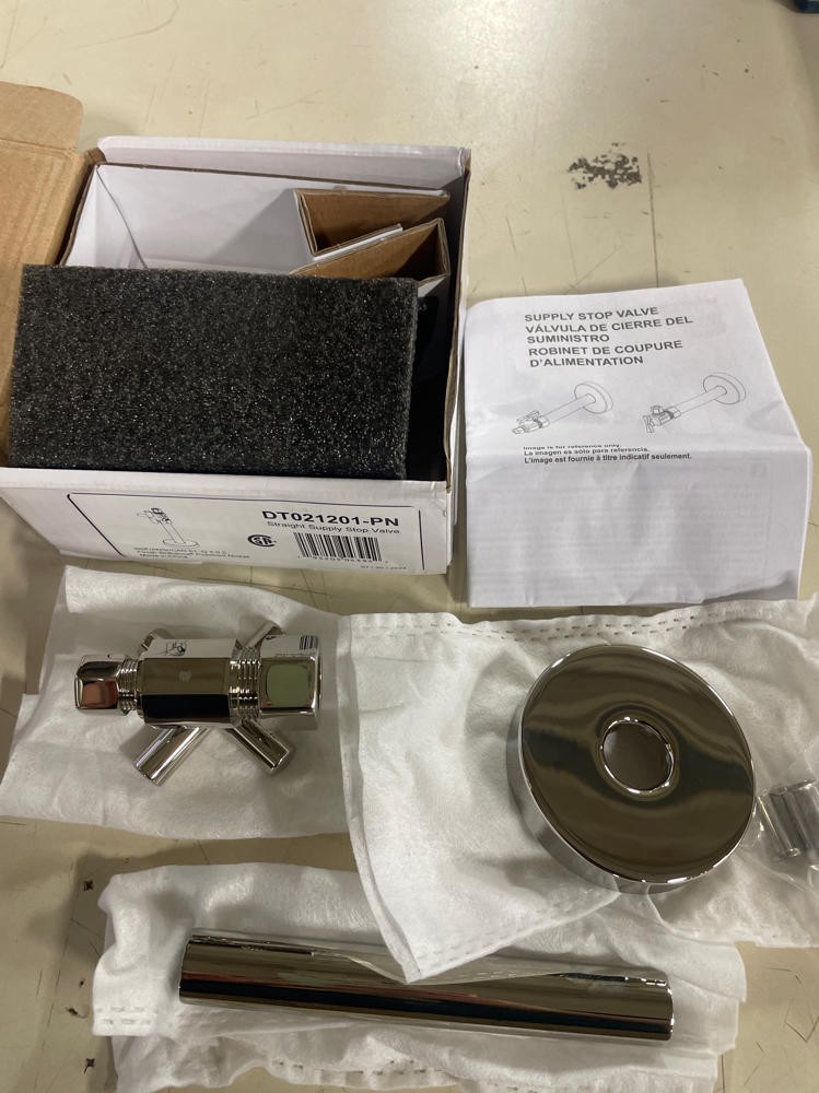 Delta Faucet DT021201-PN, 1/2″X3/8″ Polished Nickel, 1/4 Turn Shut Off Valve,