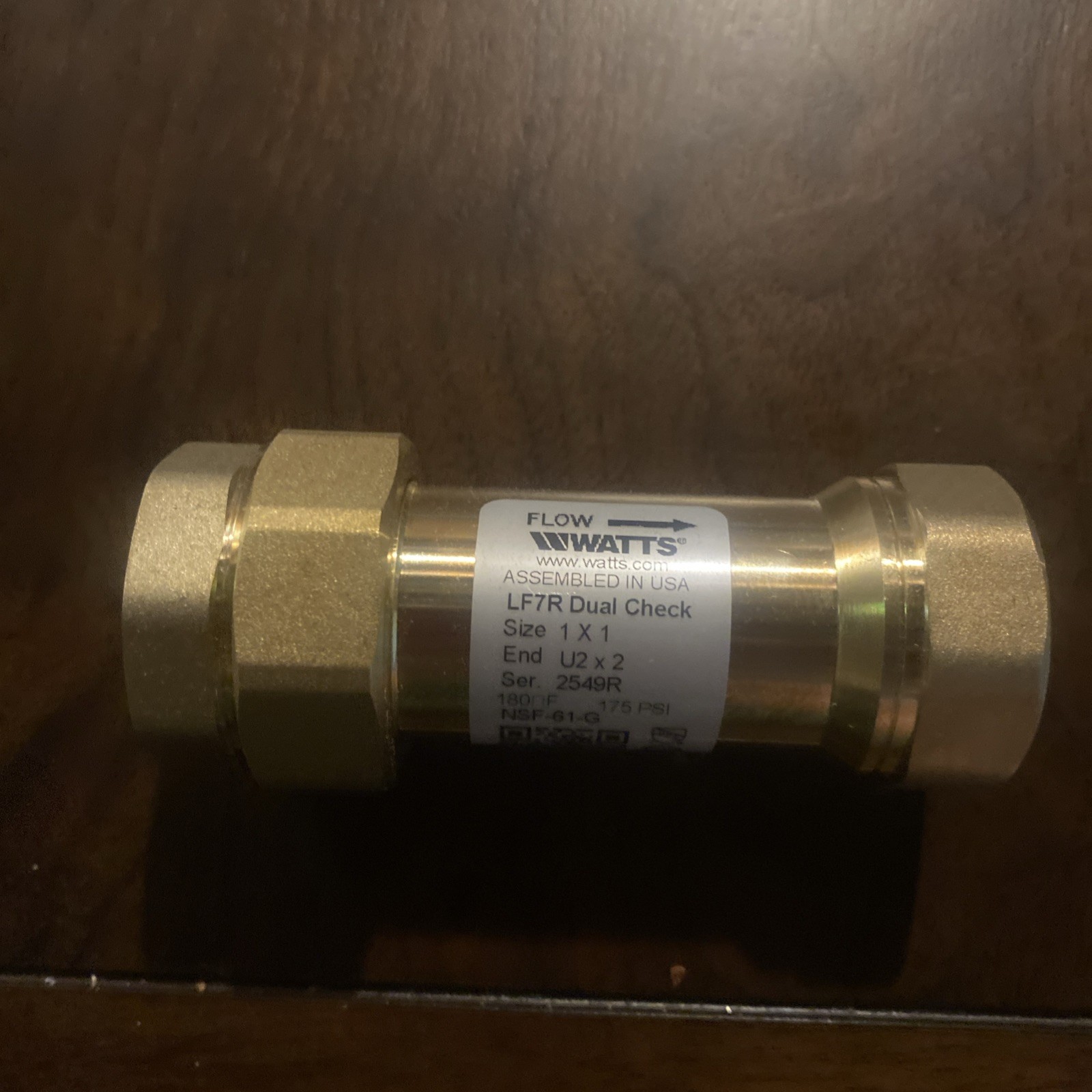 WATTS Dual, Check Valve Brass 1” Lf7ru2-2
