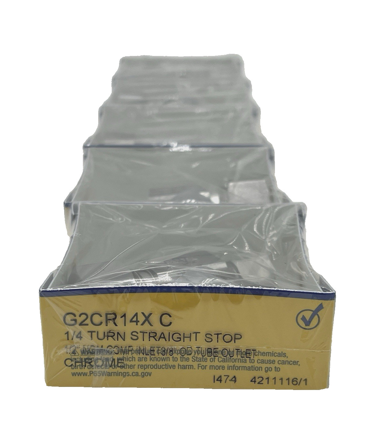 5 Pack ~ BrassCraft G2CR14X C 1/4 Turn Straight Stop Valves 1/2″ x 3/8″