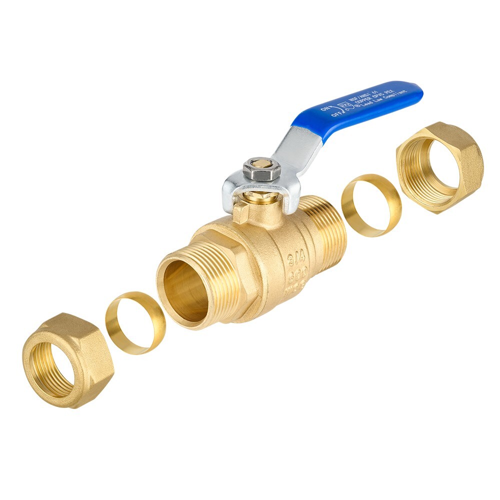 Efield1/2″ or 3/4 Inch Compression Full Port Brass Ball Valve 600WOG Lead Free