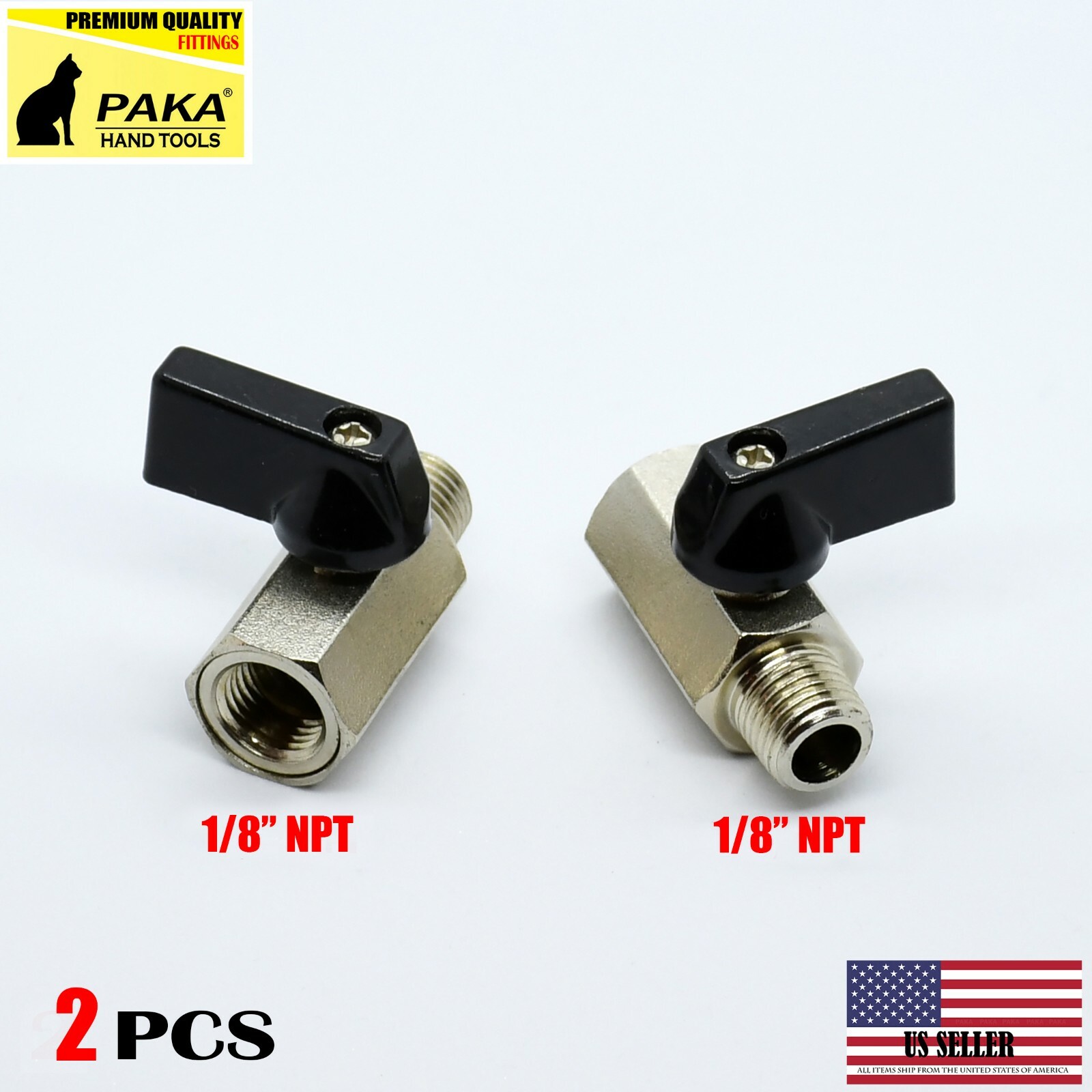 2 pcs High Quality Mini Ball Valve 1/8″ MALE X FEMALE NPT