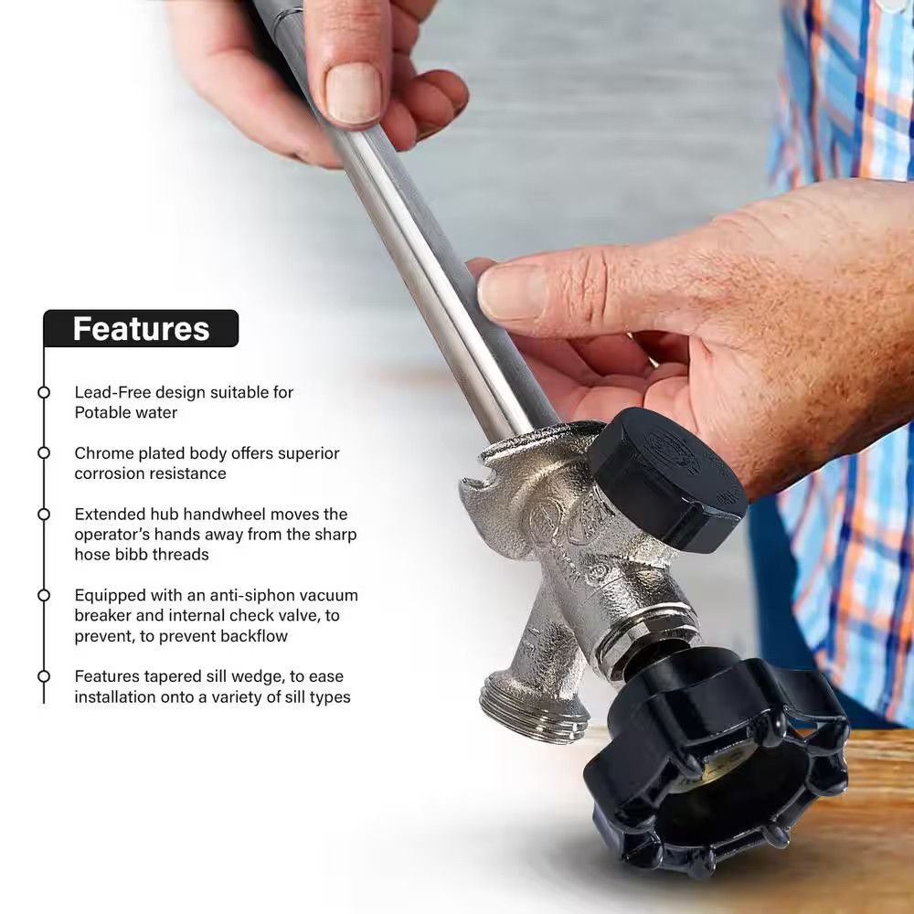 10 In. Anti-Siphon Sillcock Frost Free Outdoor Faucet with 1/2 In. Mip/Sweat Con