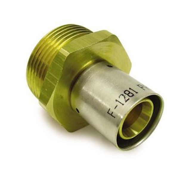 Uponor D4143263 R32 x 5/8 in. MultiPress Manifold Straight Brass Adapter, QTY 10