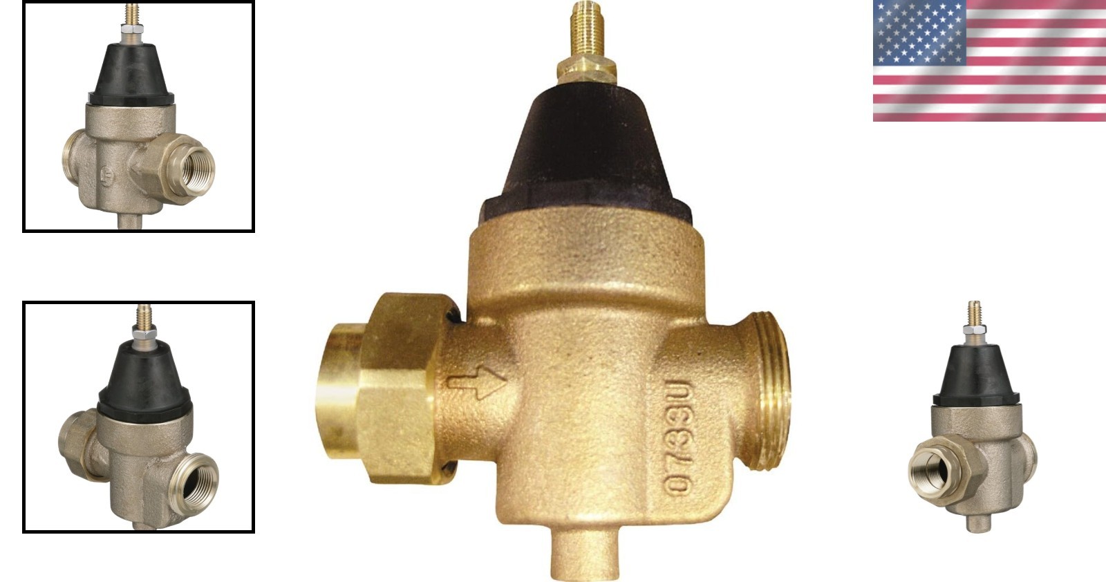 1″ Lead-Free Water Pressure Reducing Valve – Adjustable 25-75 psi, 400 psi Max