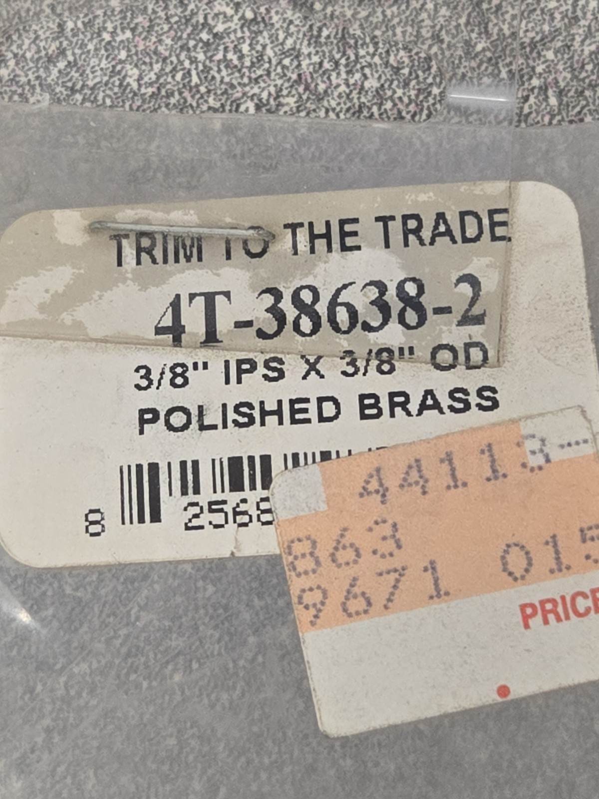 TRIM TO THE TRADE (4T-38638-2) ANGLE STOP VALVE 3/8″IPS X 3/8″OD POLISHED BRASS