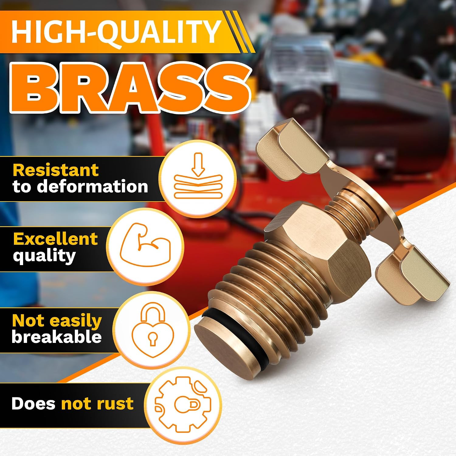 Air Compressor Drain Valve 1/4 – Moisture Drain Petcock, NPT Male Solid Brass Ai