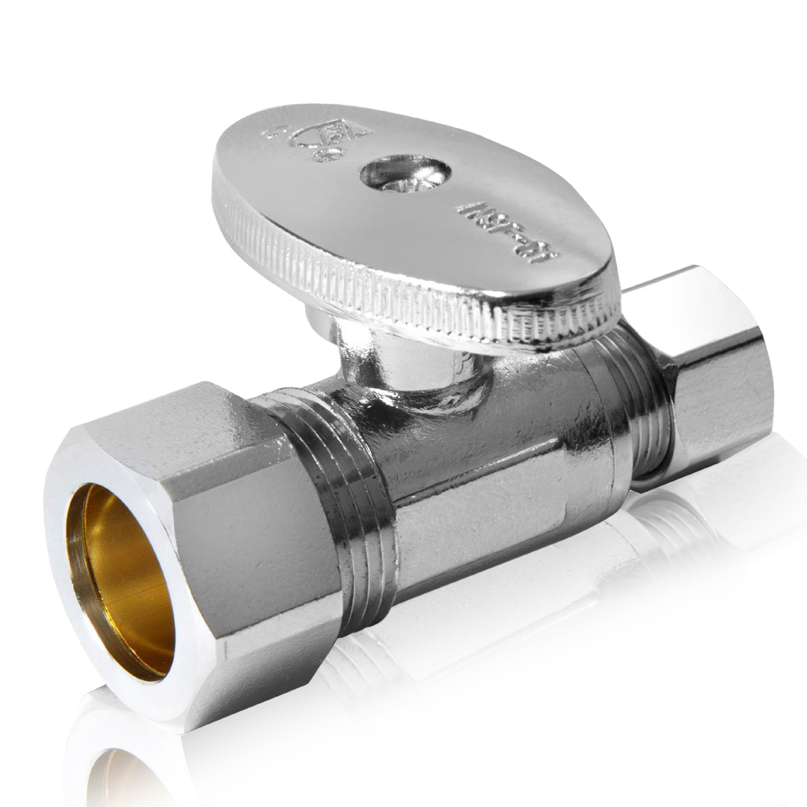 EFIELD 5/8″ OD (1/2″ NOM) X 3/8″ OD 1/4 Turn Compression Straight Stop Valve