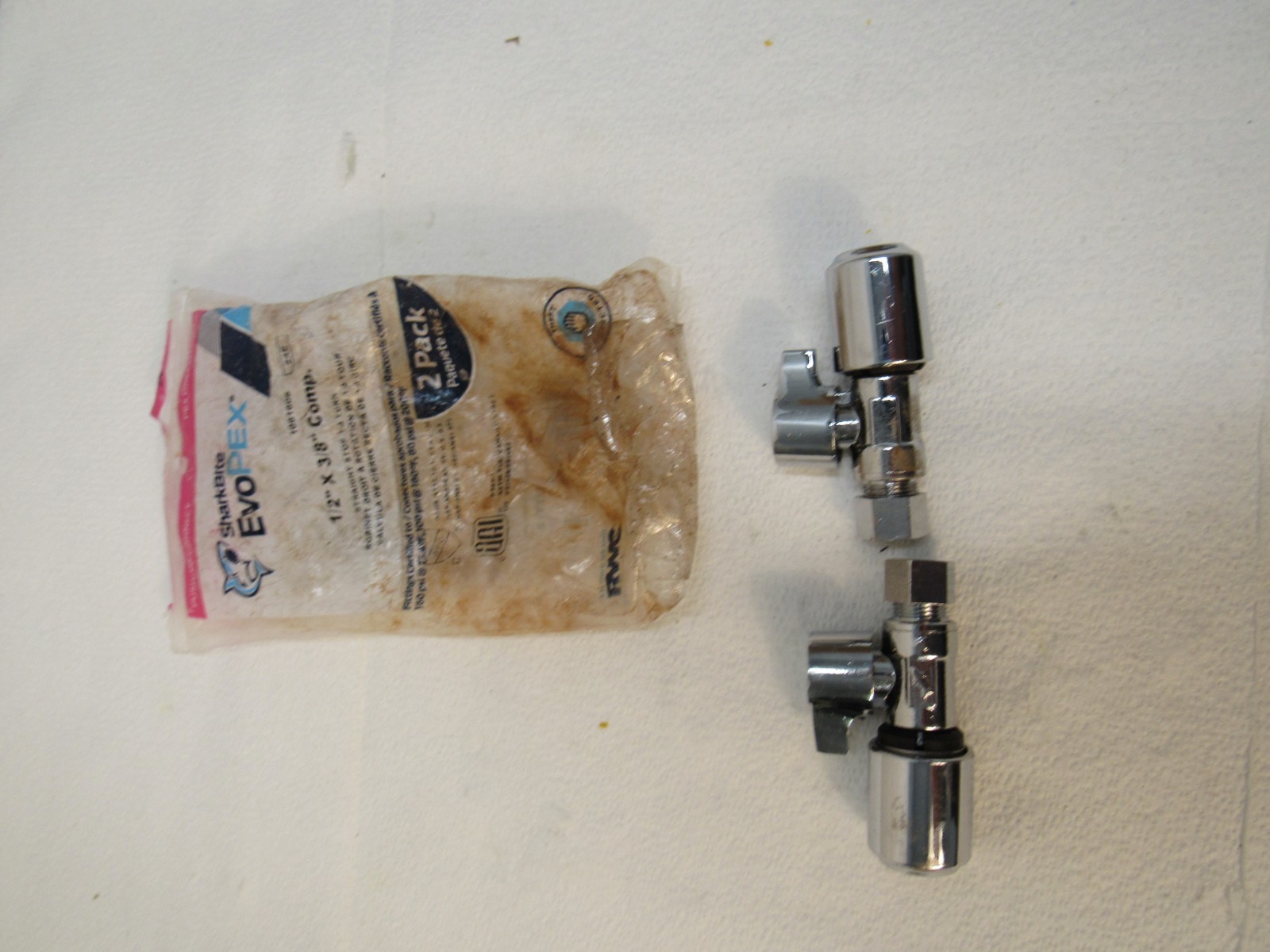 SharkBite EVOPEX 1/2 x 3/8 Inch Comp Straight Stop Valve Push Connect Pack of 2
