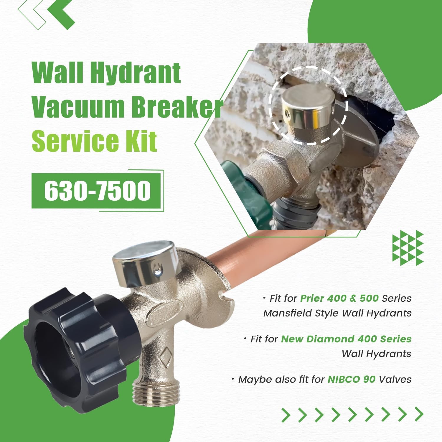 2-Pack 630-7500 Vacuum Breaker Repair Kit for Mansfield 400/500 & Nibco 90 Valve