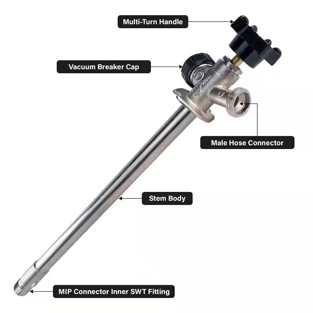 10 In. Anti-Siphon Sillcock Frost Free Outdoor Faucet with 1/2 In. Mip/Sweat Con