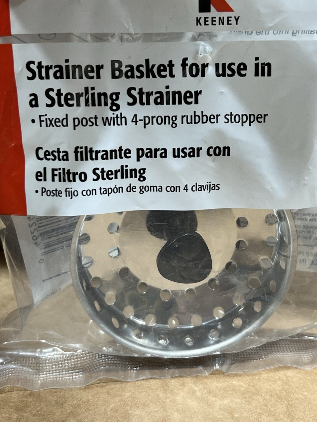 Keeney 3-1/2 In. Stainless Steel for Sterling Basket Strainer Stopper K22033 New