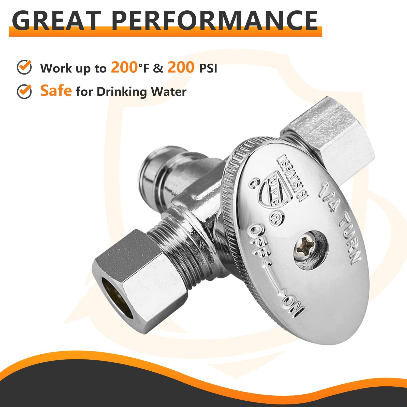 Dual Compression Outlet Angle Stop Valve 1/2 PEX-A x 3/8 OD Comp 2 PCS
