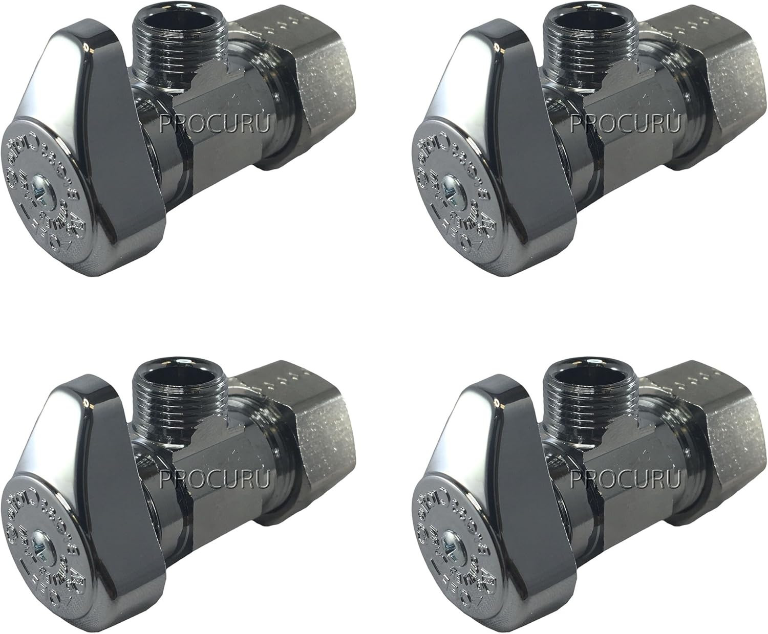 (4-Pack) G2CR19L1X 1/2-In Nominal Comp X 3/8-In OD Outlet Chrome Pla
