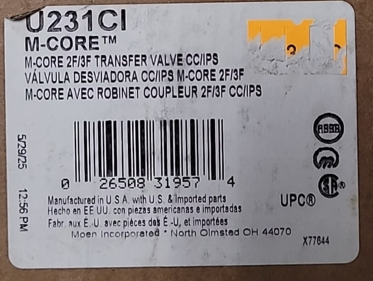 MOEN M-CORE U231CI Brass 1/2 in. 2 or 3 Function Transfer Valve with CC/IPS