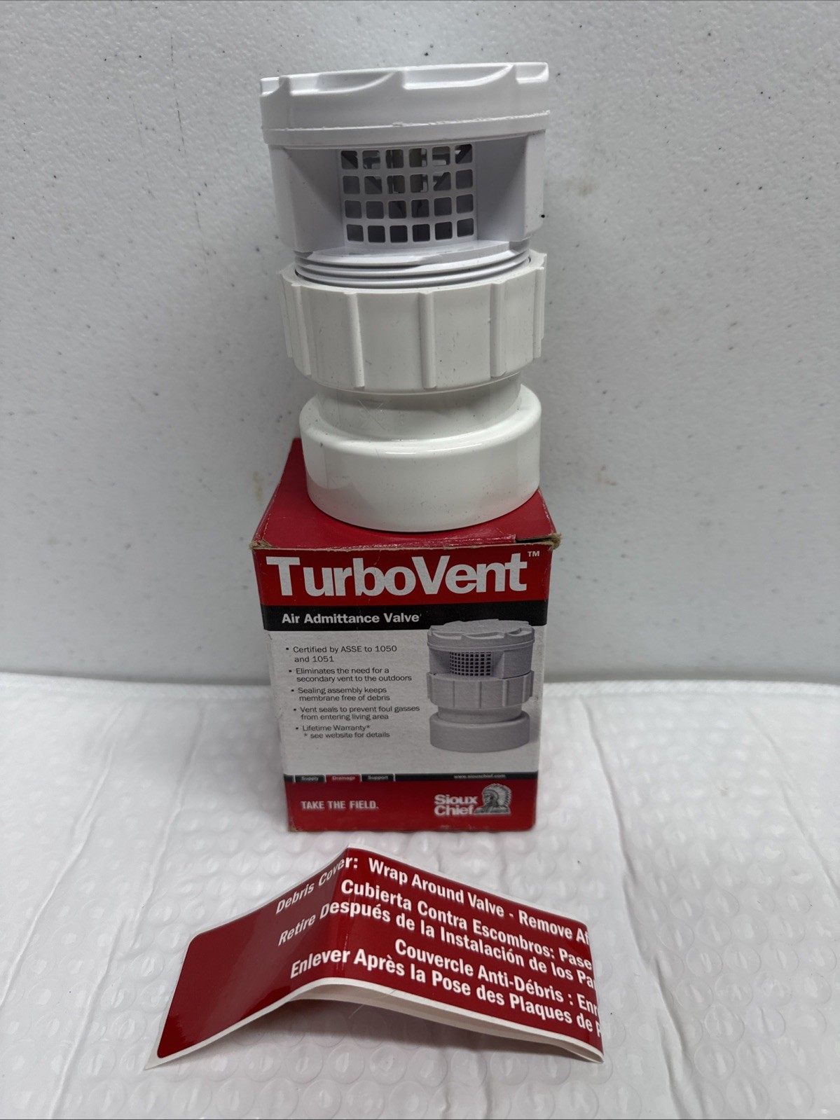 TurboVent 250-122P SCH 40 PVC DWV Air Admittance Valve 1-1/2 x 2 Dia. in. Hub