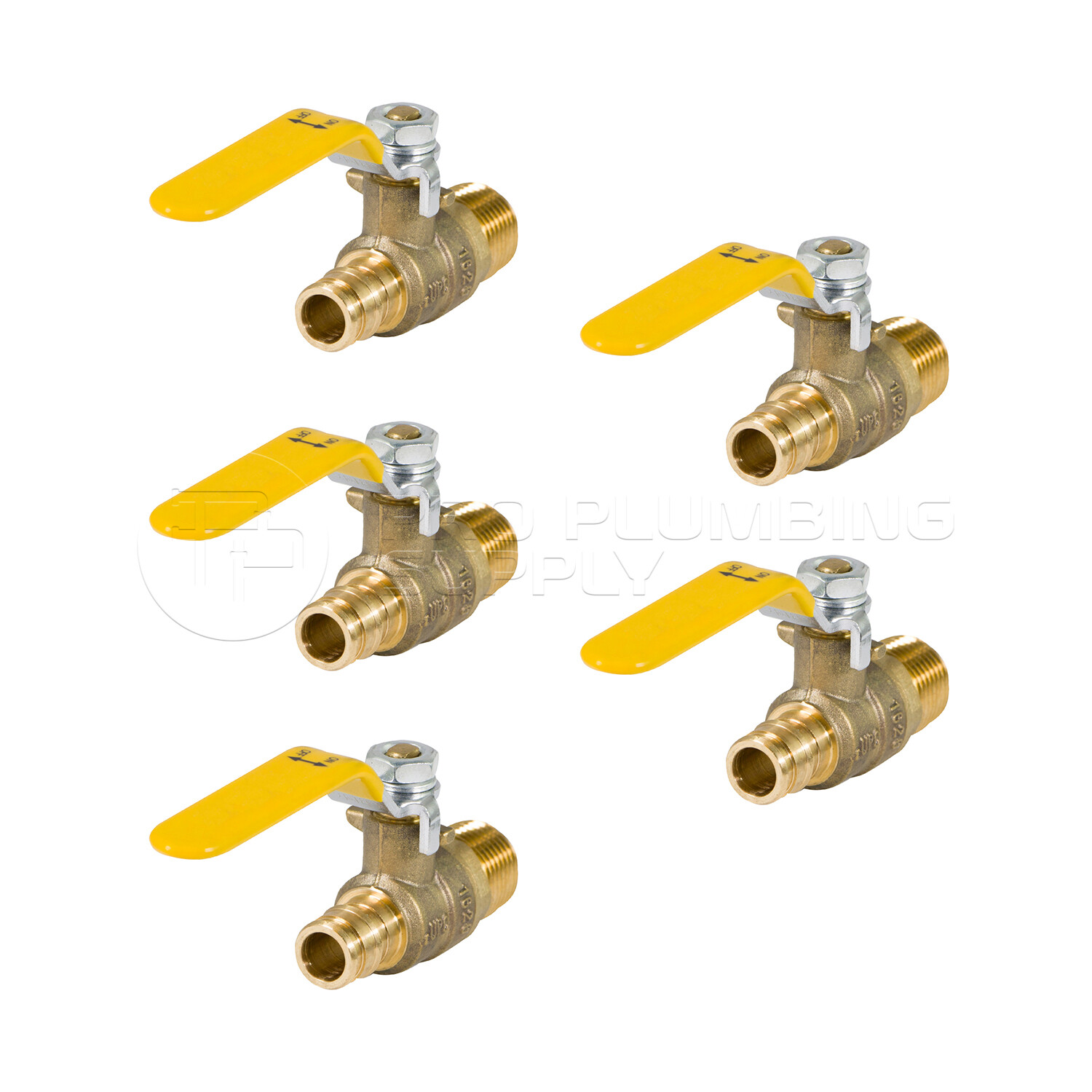 Pexflow Heavy Duty Full Port PEX Ball Valve, 1 in. MIP x 1 in. Pex (5 Pack)