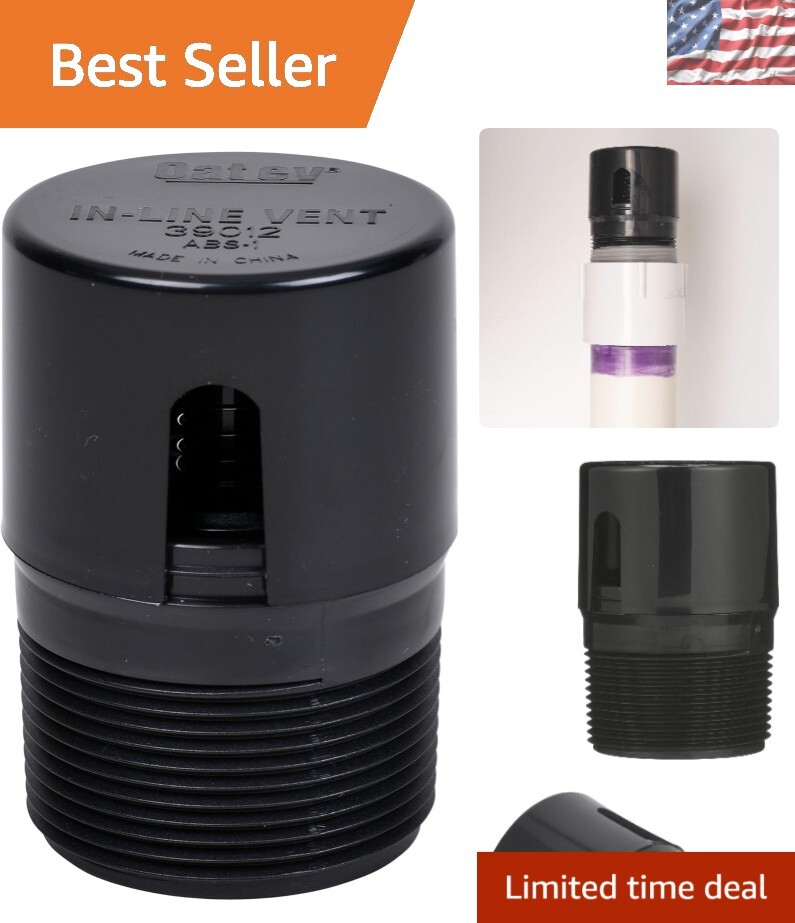 Reliable 1.5 in. ABS In-Line Vent in Black – Ideal for Sinks and Showers