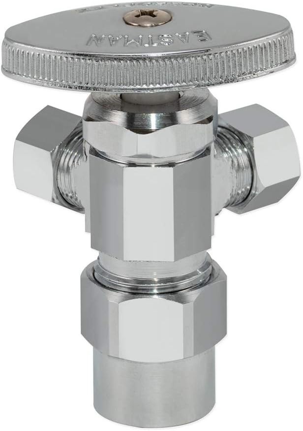 Multi-Turn Dual Outlet 3-Way Shut-Off Valve, 1/2 Inch CPVC x 3/8 Inch OD Comp…