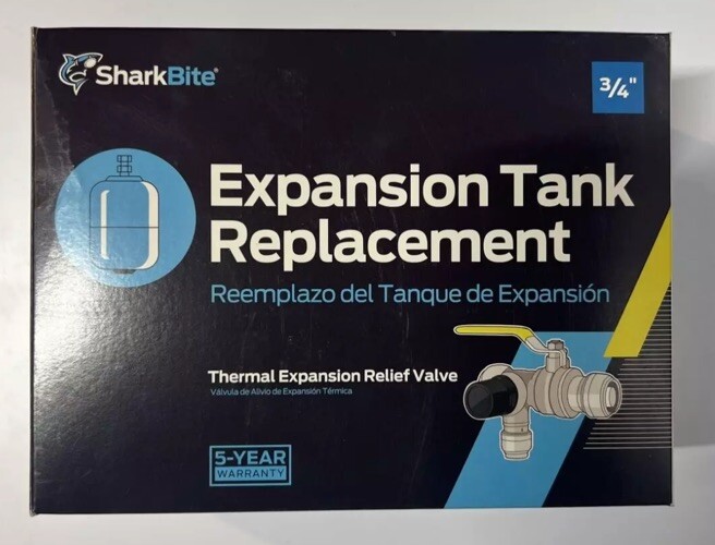 SharkBite 3/4 Inch Thermal Expansions Relief Ball Valve, Push to Connect Brass