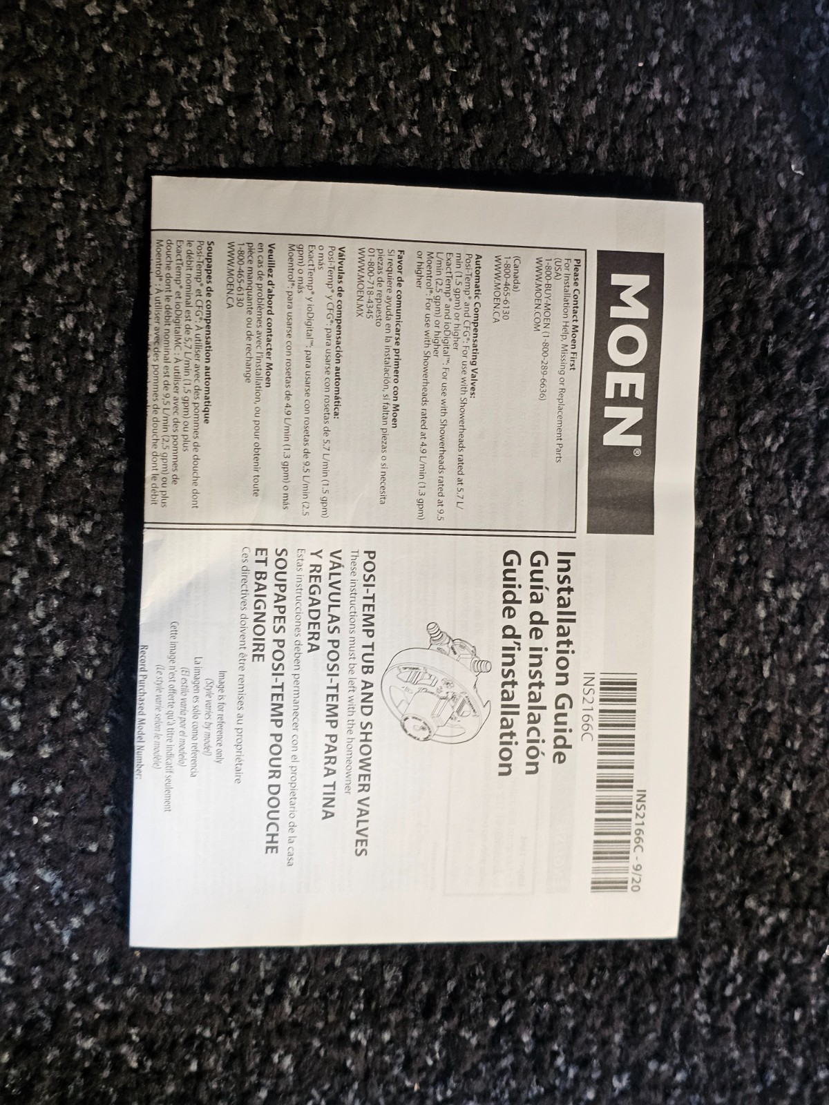 Moen 8372HD 1/2″ IPS Posi-Temp Pressure Balancing Rough-In Valve (With Stops)