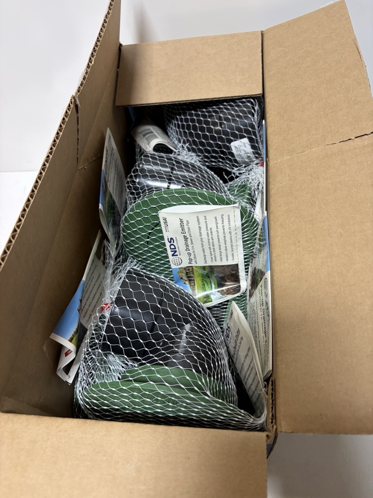 Box Of (8) NDS Pop-Up Drainage Emitter & Elbow for 3 in. Sewer & Drain Pipe