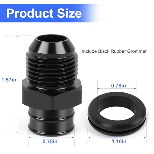 10AN Aluminum Push fit Valve Cover Grommet for GM LS Engines – Black with
