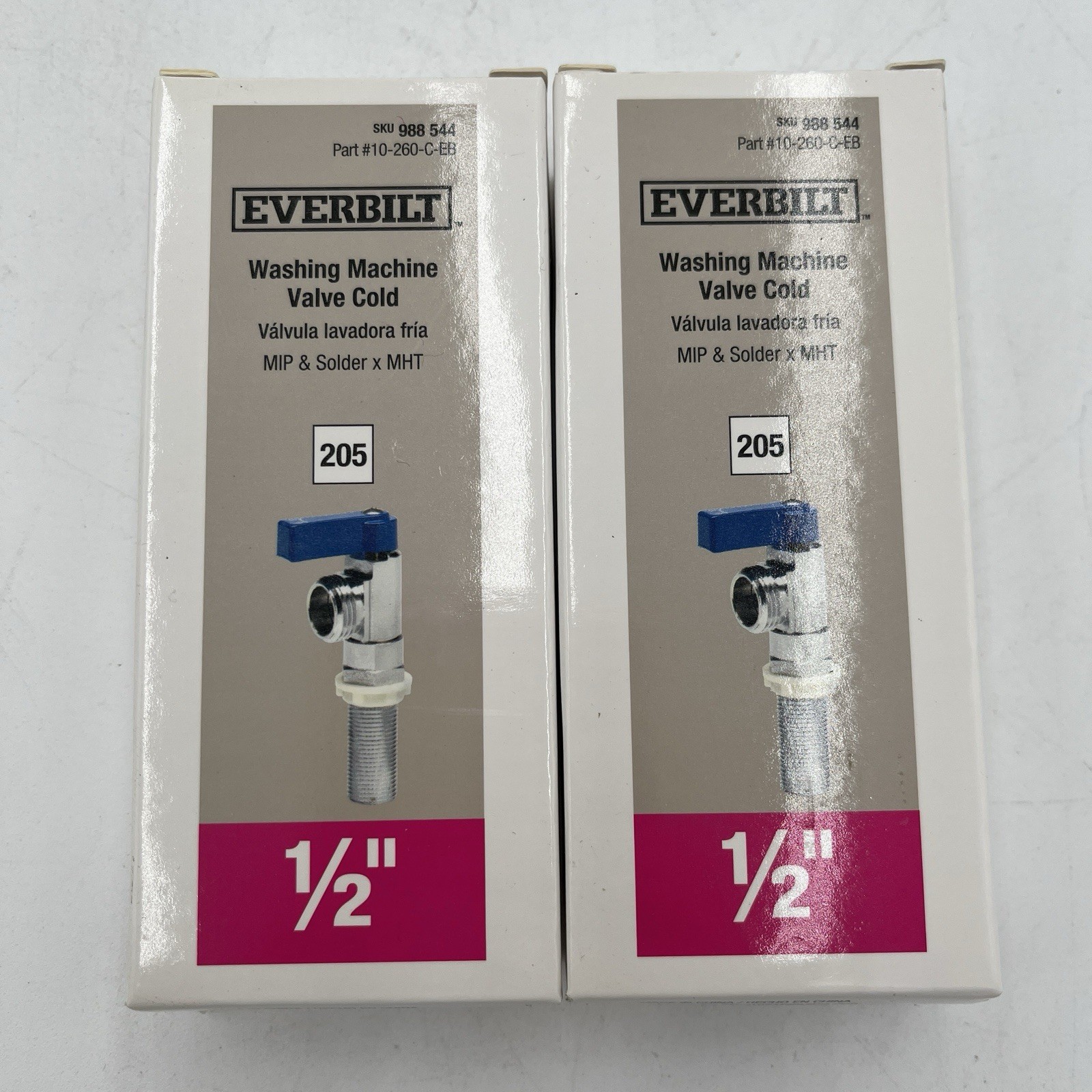 BRAND NEW!! 2 Pack Everbilt 1/2″ Washing Machine Valve Cold Water 10-260-C-EB
