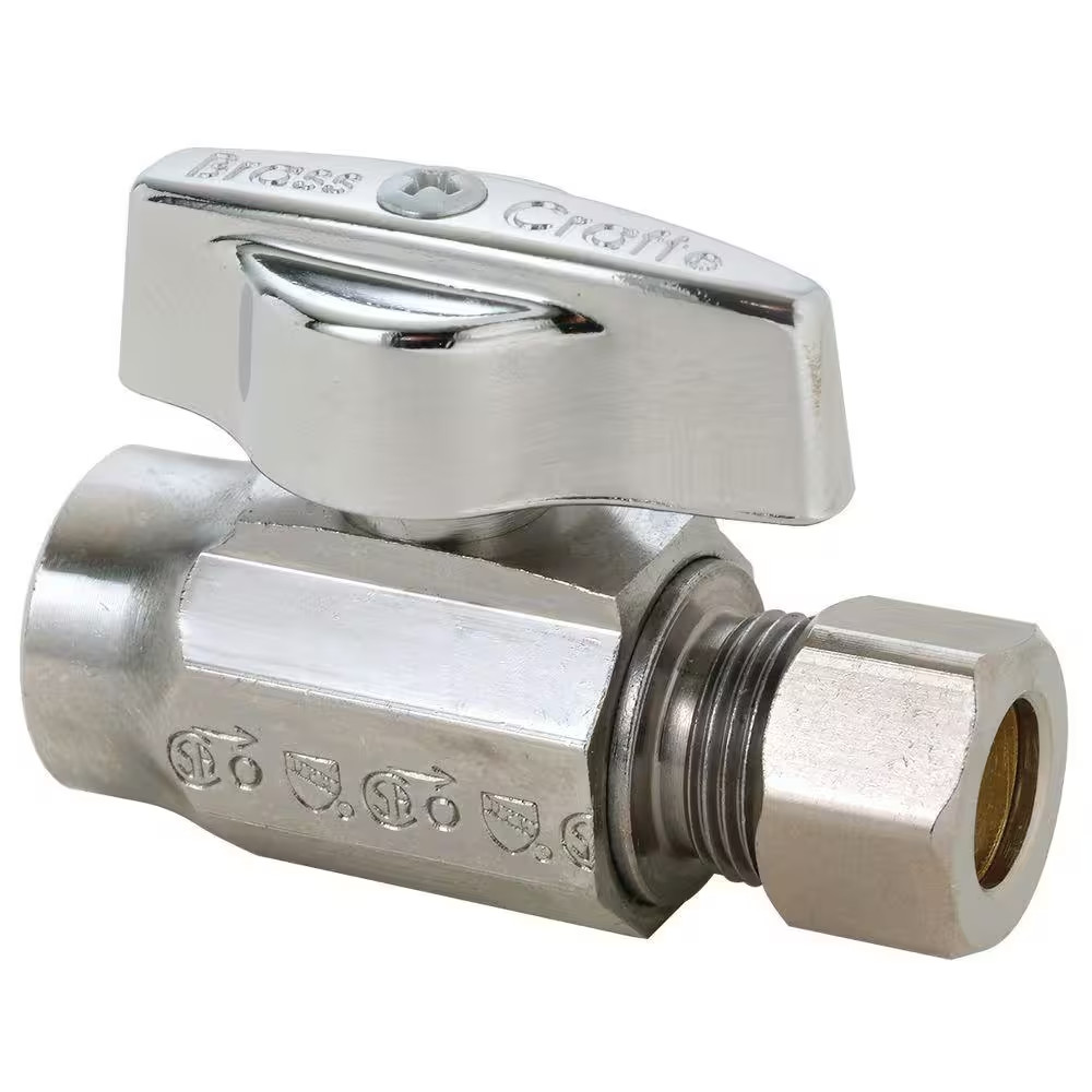 1/2 In. Sweat Inlet X 3/8 In. Compression Outlet 1/4-Turn Straight Valve