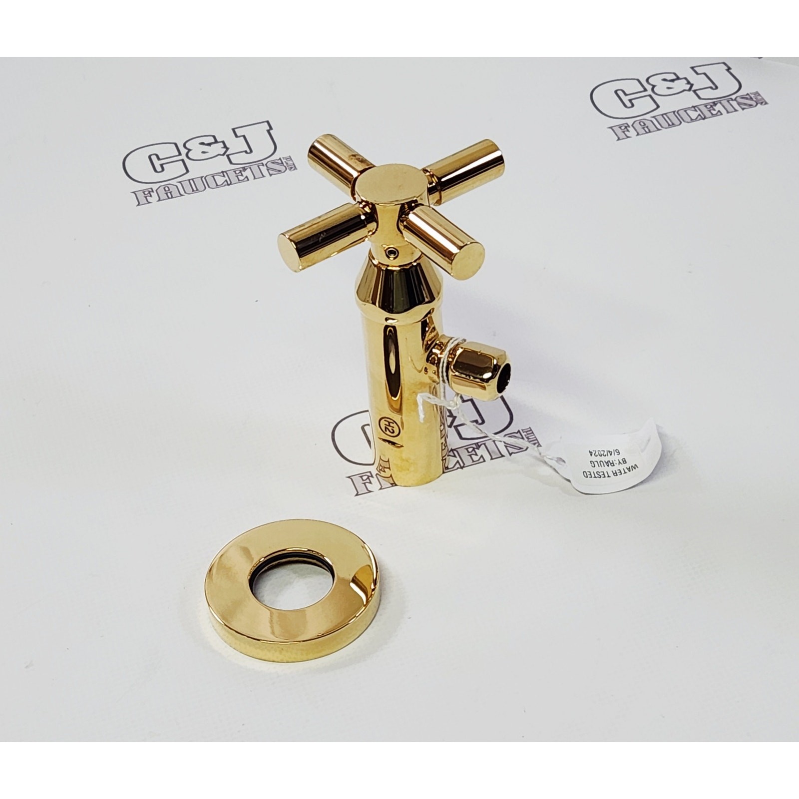 California Faucets 9000-30X-PBV Descanso Angle Stop – Polished Brass Uncoated