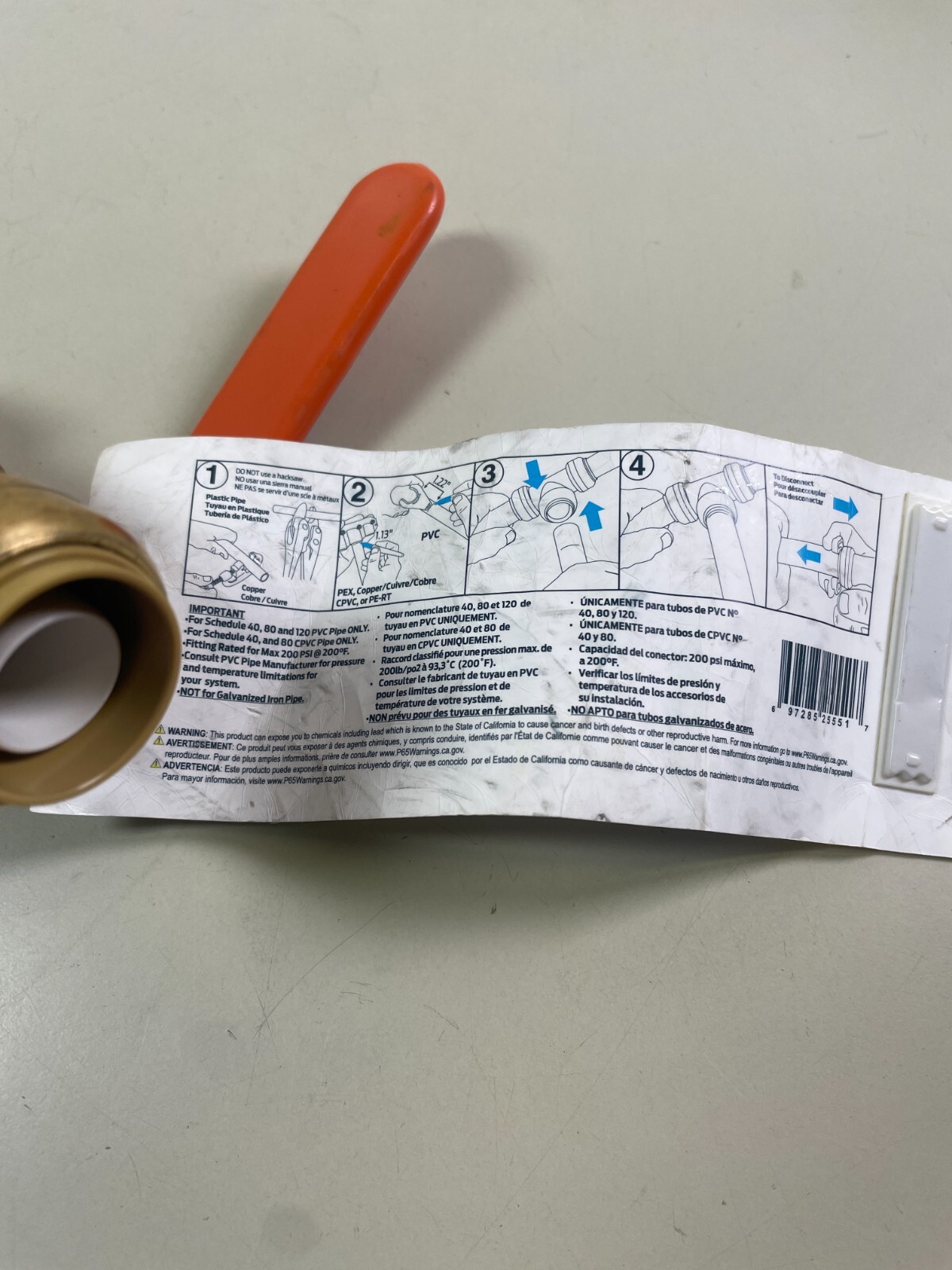 SharkBite Transition Ball Valve 1″ PVC x 3/4″ CTS Water Ball Valve 25551LF