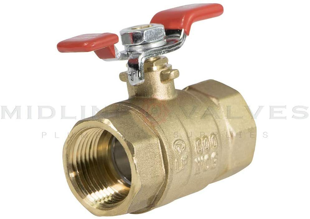Premium T-Handle Full Port Ball Valve Connect Brass 1″inFIPx1″inFIP 600 PSI WOG