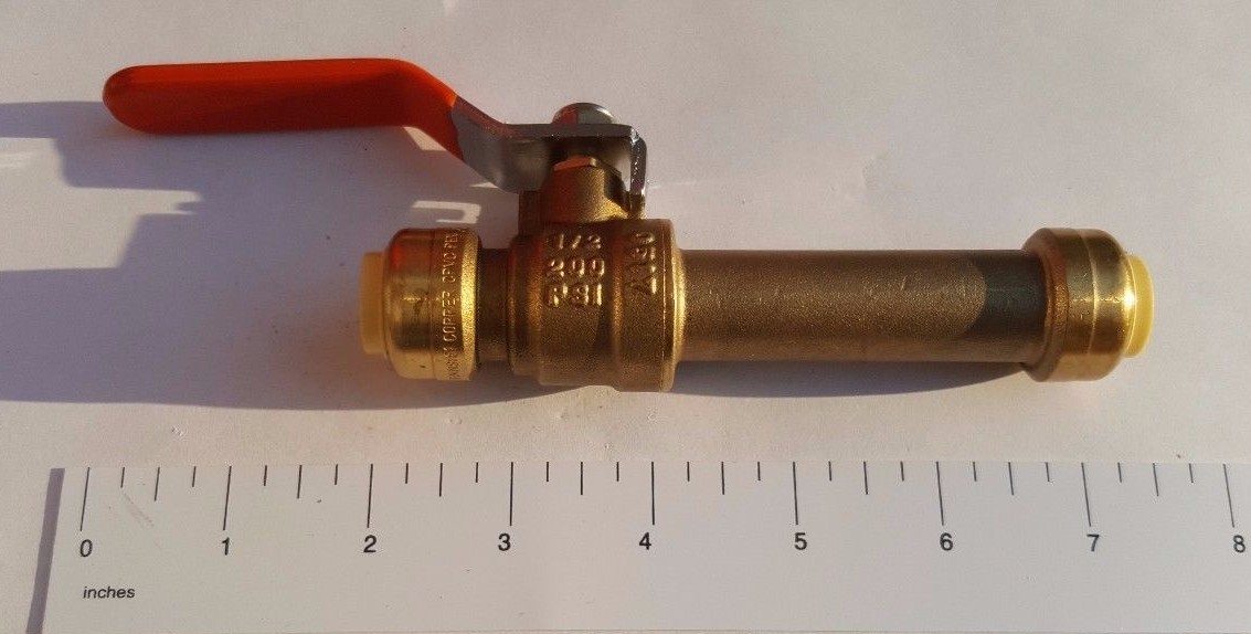 5 PIECES 1/2″ PUSH FIT SLIP BALL VALVE, LEAD FREE BRASS, FULL PORT NSF NEW!