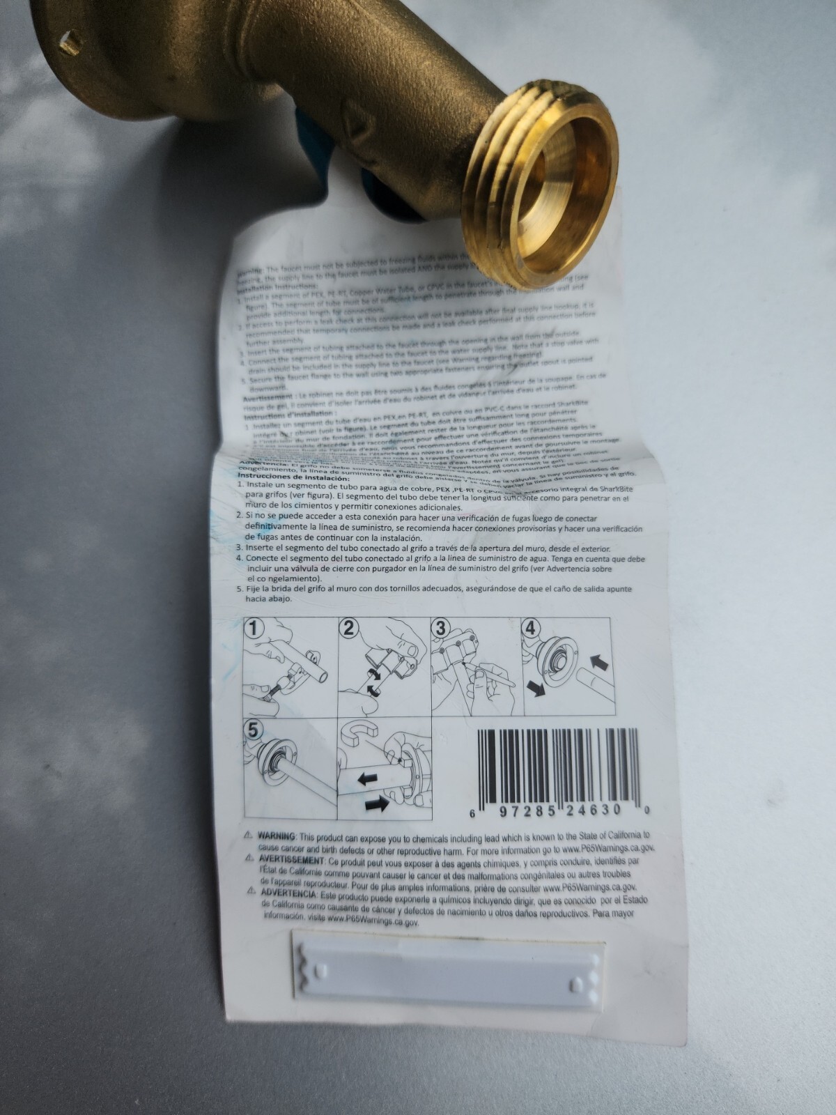 SharkBite 24630LF Quarter Turn No-Kink Hose Bibb 1/2 x 3/4 MHT Dia. in.