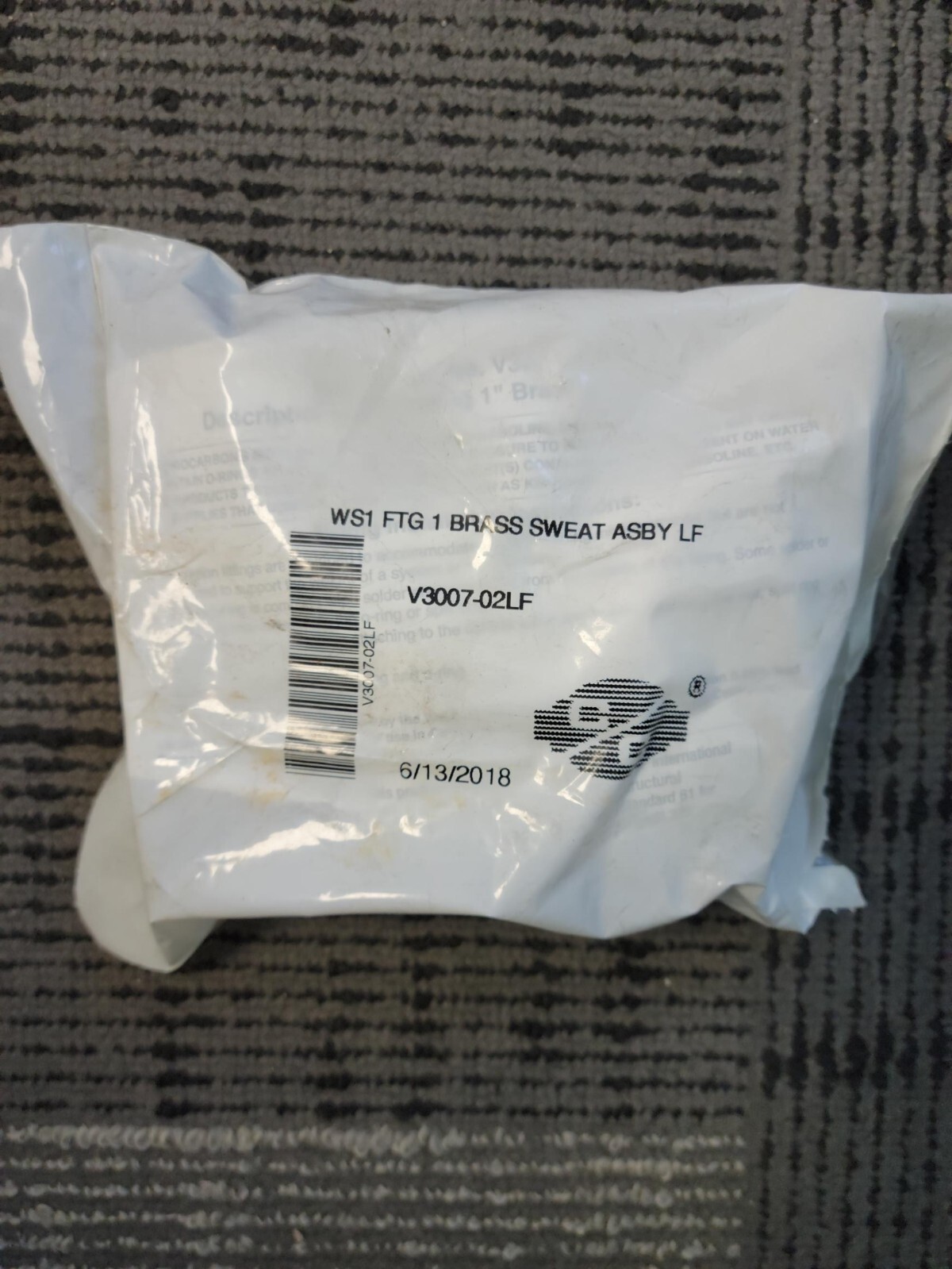 Clack WS FTG 1″ Brass Sweat ASY LF – V3007-02LF-BRAND NEW!