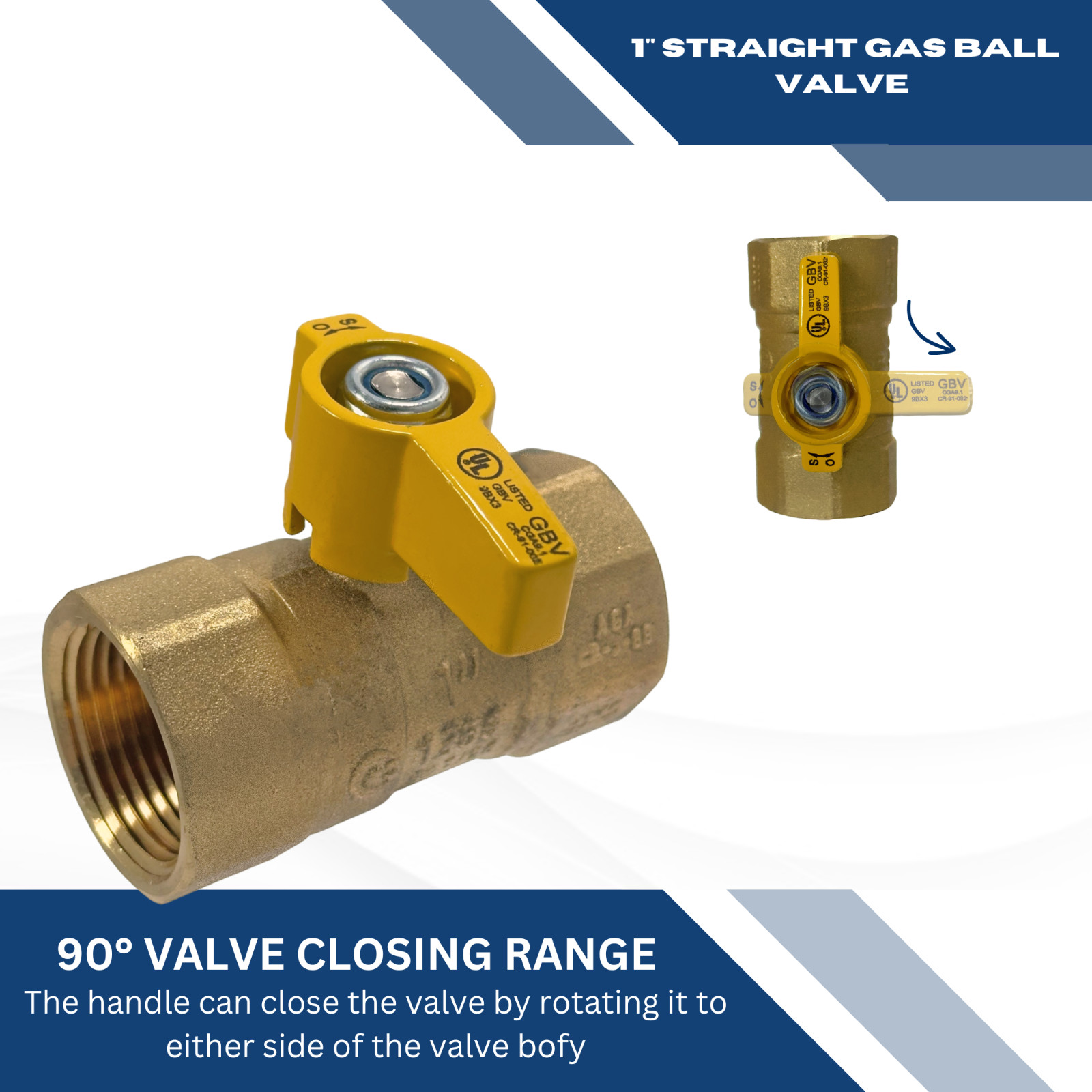 10) 1″ IPS GAS VALVE,1″ FEMALE GAS VALVE, 1/4 TURN – PROPANE, NATURAL GAS, CSA