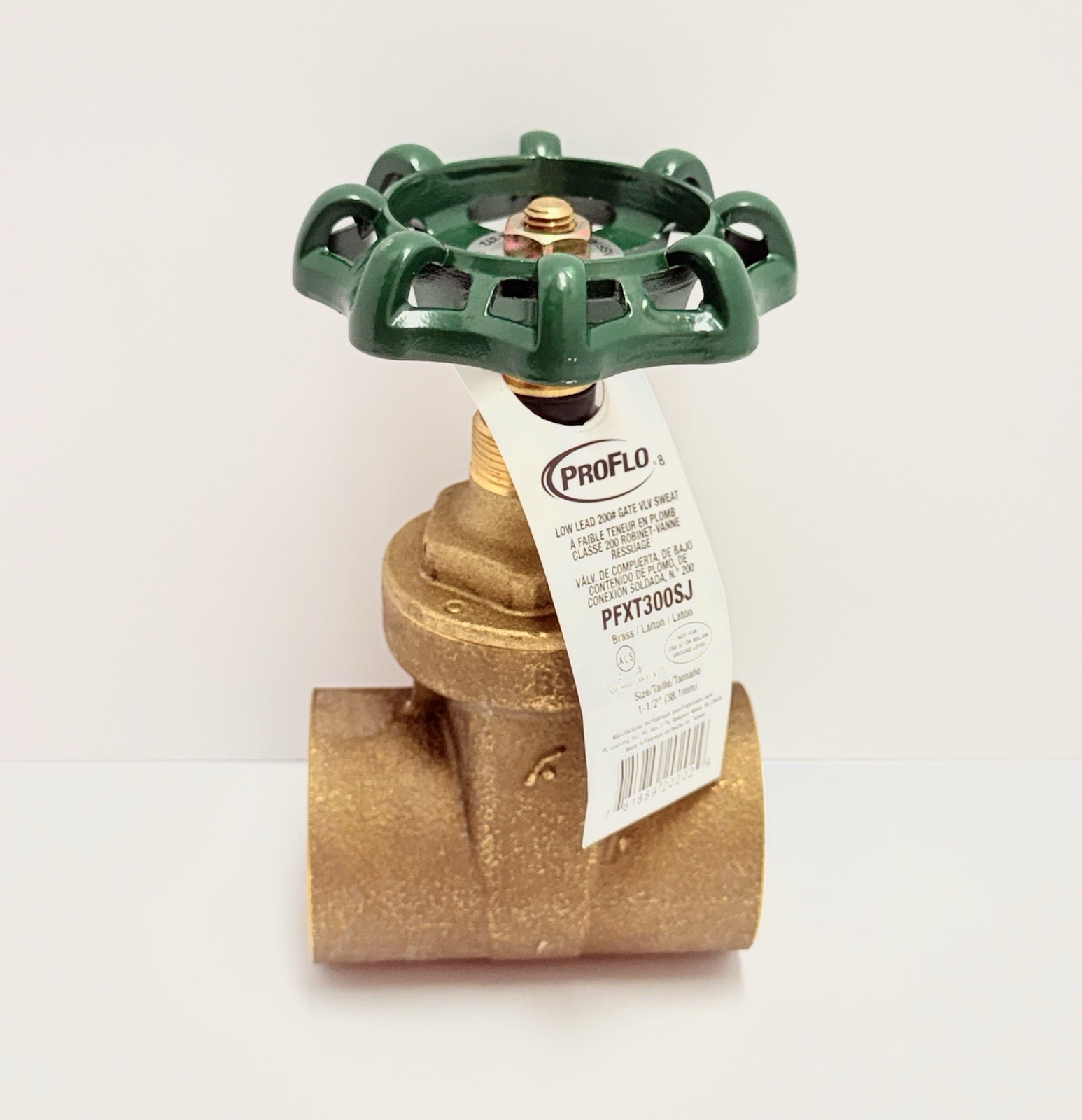 PROFLO PFXT300SJ 1-1/2” Low Lead Brass Gate Valve Sweat x Sweat Class 200