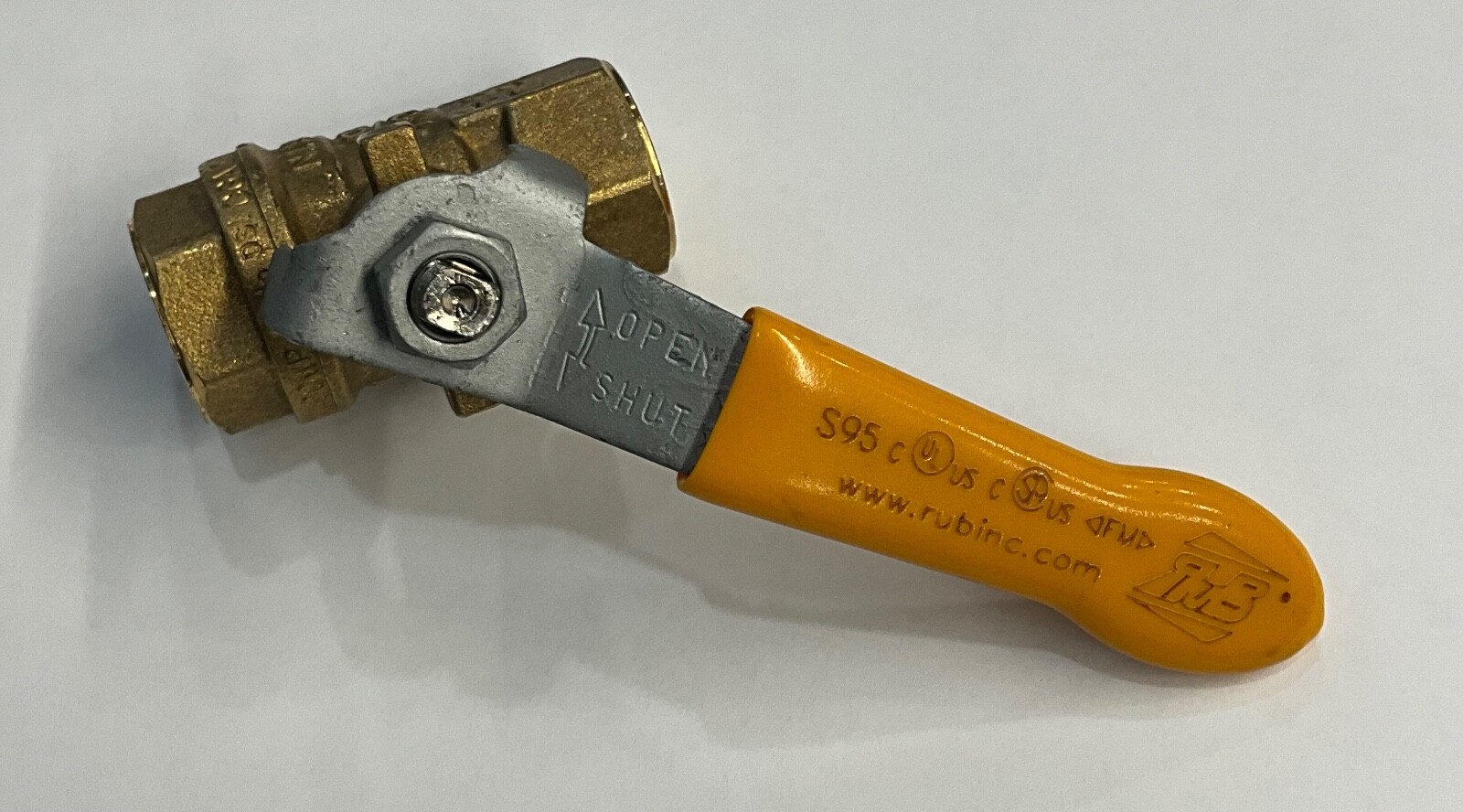 RUBINC S95, THREADED 1” NPT BRASS FULL PORT BALL VALVE 600 CWP(PN40 DN25)