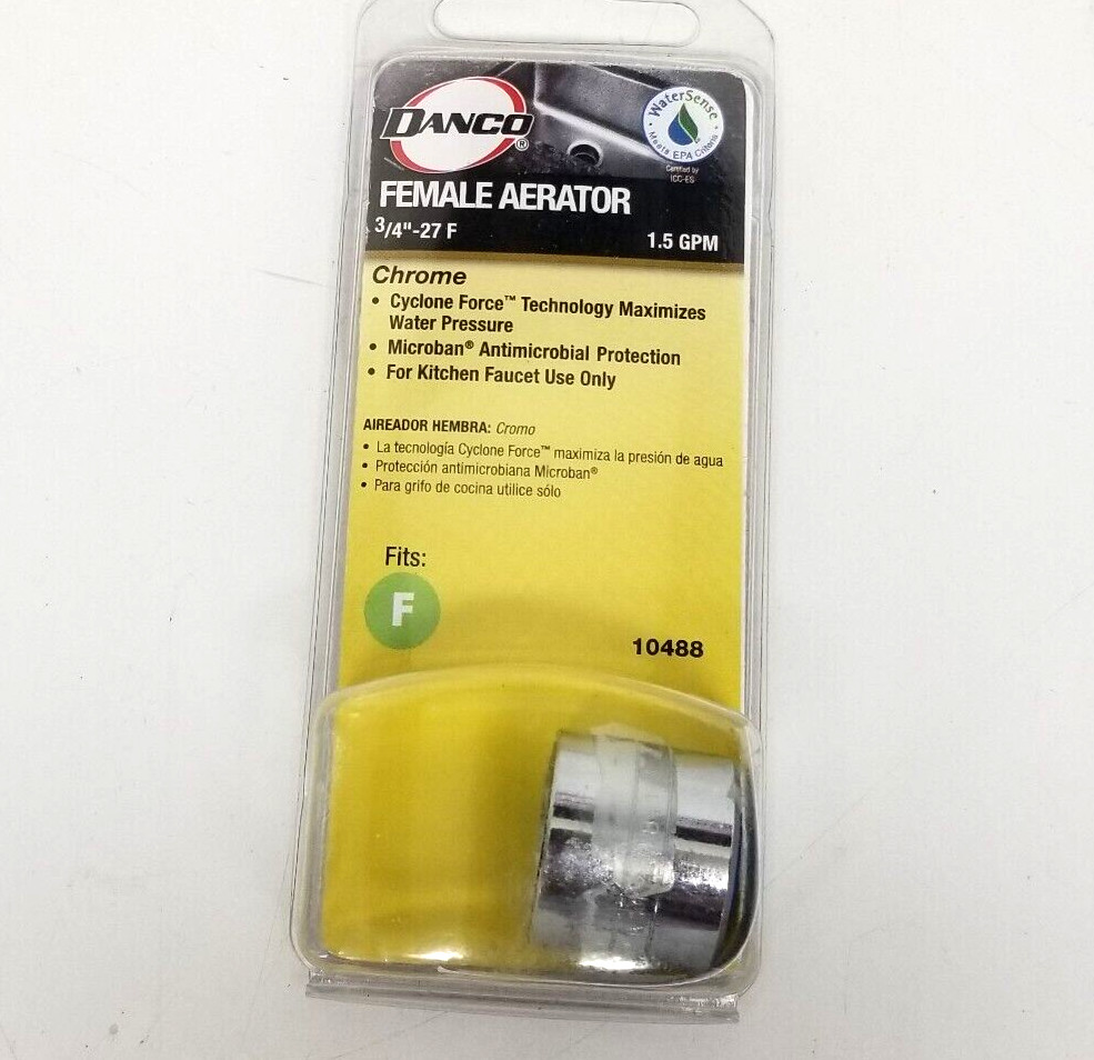 Danco Female Aerator 3/4″ 27F 1.5 GPM 10488 Cyclone Force Microban Kitchen 10488