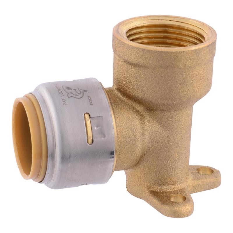 SharkBite U340LFA 200 PSI Brass Drop Ear Elbow 3/4 Push x 3/4 FPT Dia. in.