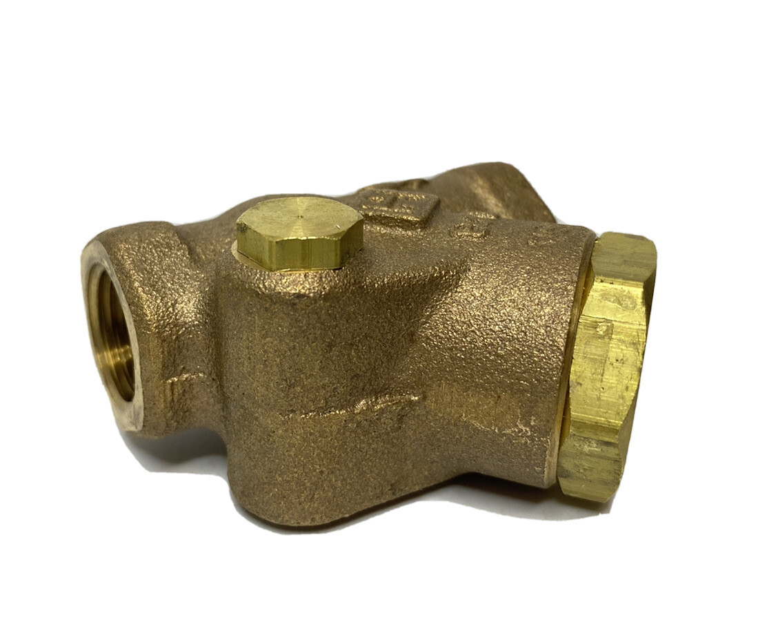 NOS Milwaukee Brass Valve Y Swing Check Valve 3/8″ Connection 300S 600W 158-C