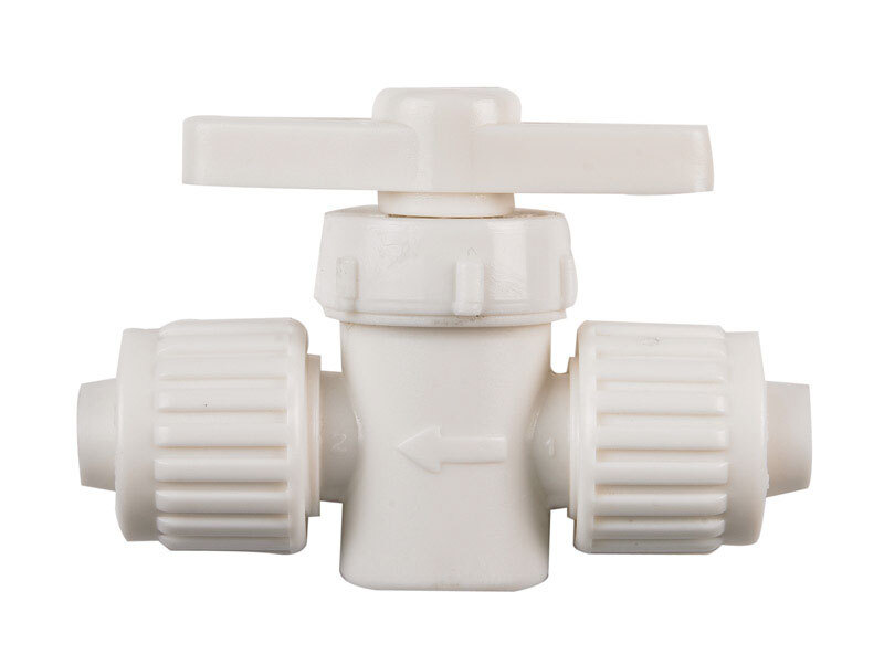 Flair-It 16880 Plastic White Straight Supply Shut-off Stop Valve 1/2 in.