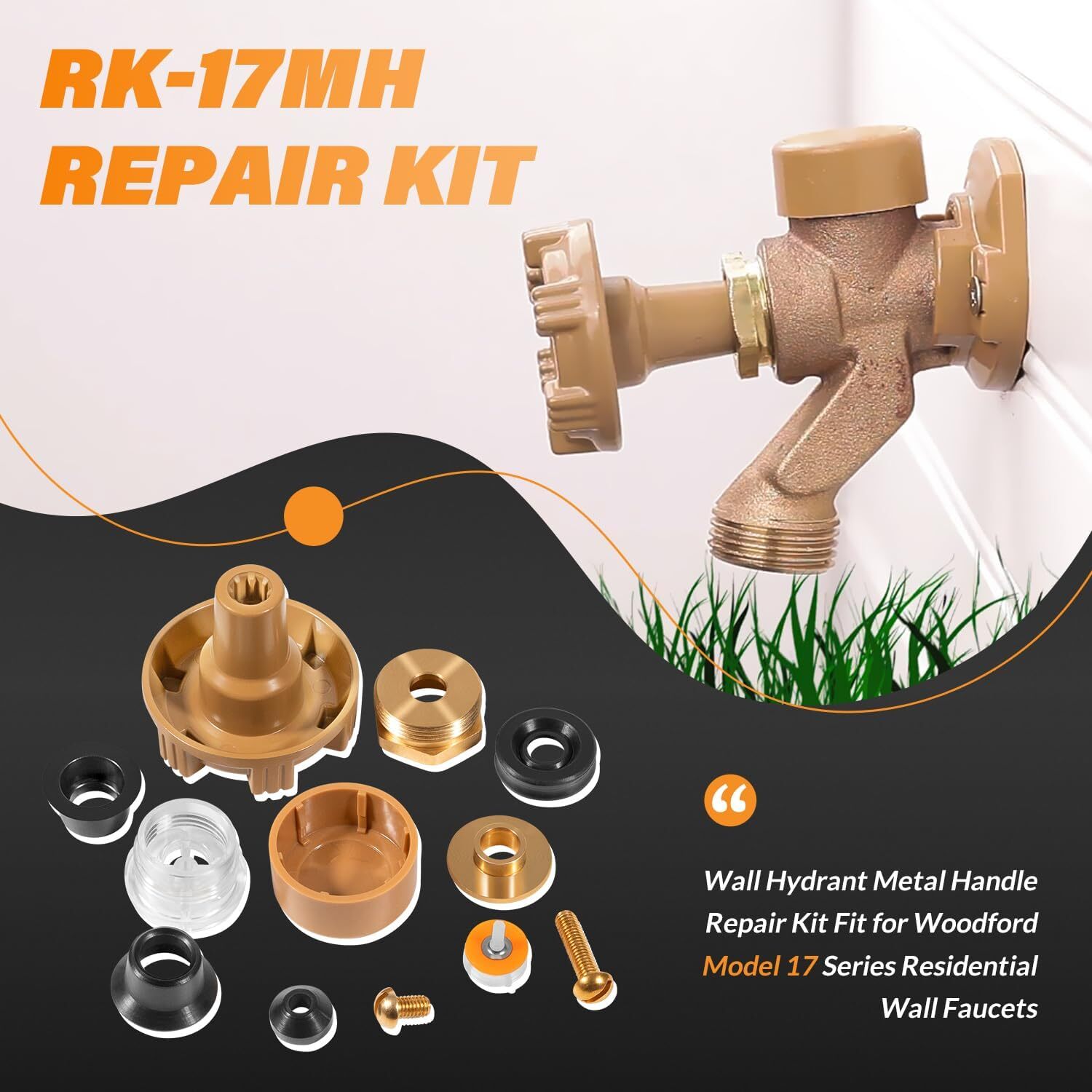 for Woodford Model 17 Outdoor Faucet RK-17MH Repair Kit Metal Handle Repair Kit