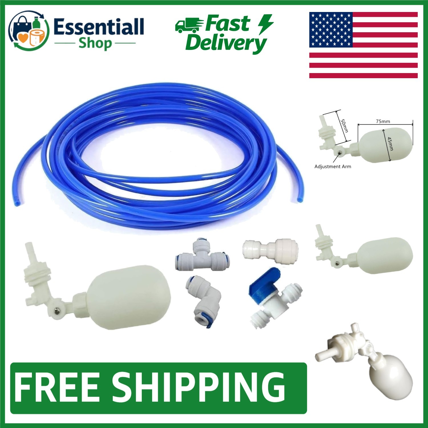 Durable 15 Feet Float Valve Kit for Reverse Osmosis Water Filtration Systems