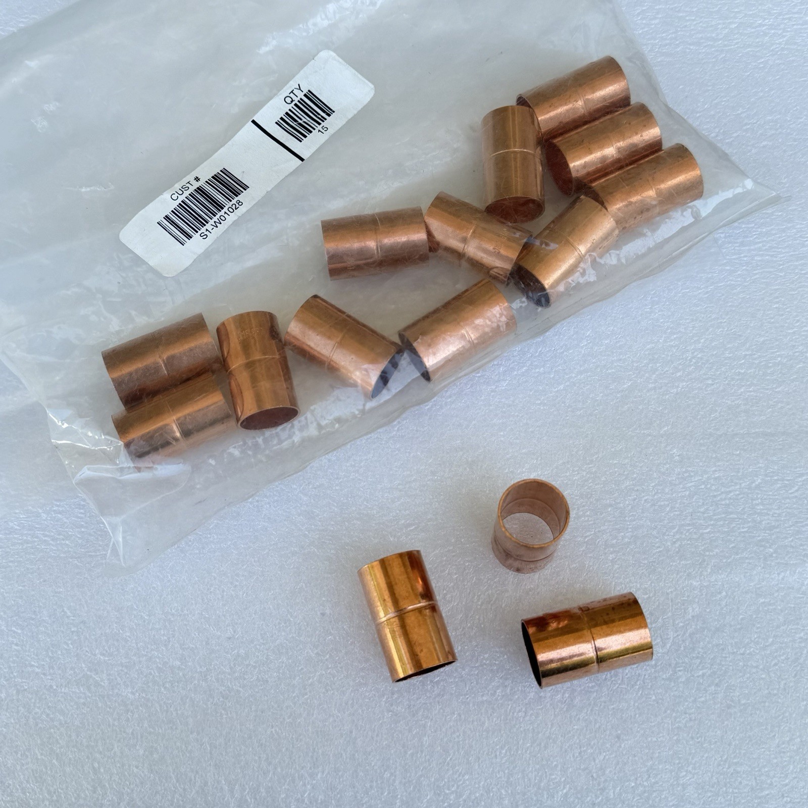 15-PK JMF 5/8-in x 5/8-in Nom. Solder Copper Coupling W/ Stop 3/4″ Refrigeration