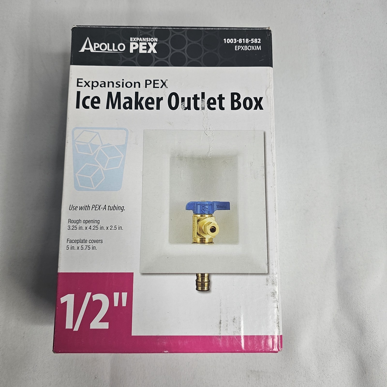 Apollo 1/2 in. Brass PEX-A Barb Icemaker Outlet Box EPXBOXIM