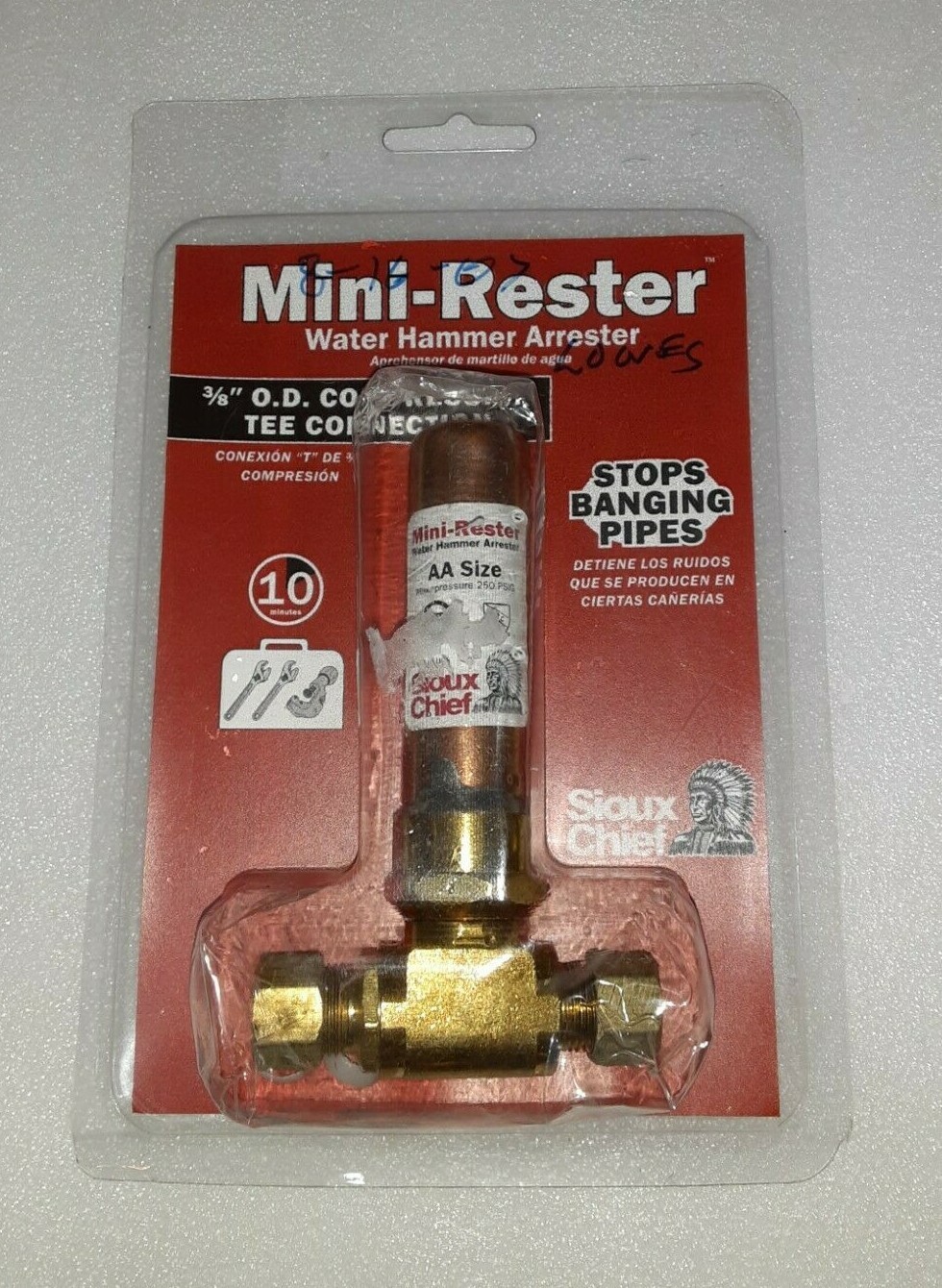 Sioux Chief Mini-Rester 3/8-Inch OD Compression Water Hammer Arrester 660-TC1
