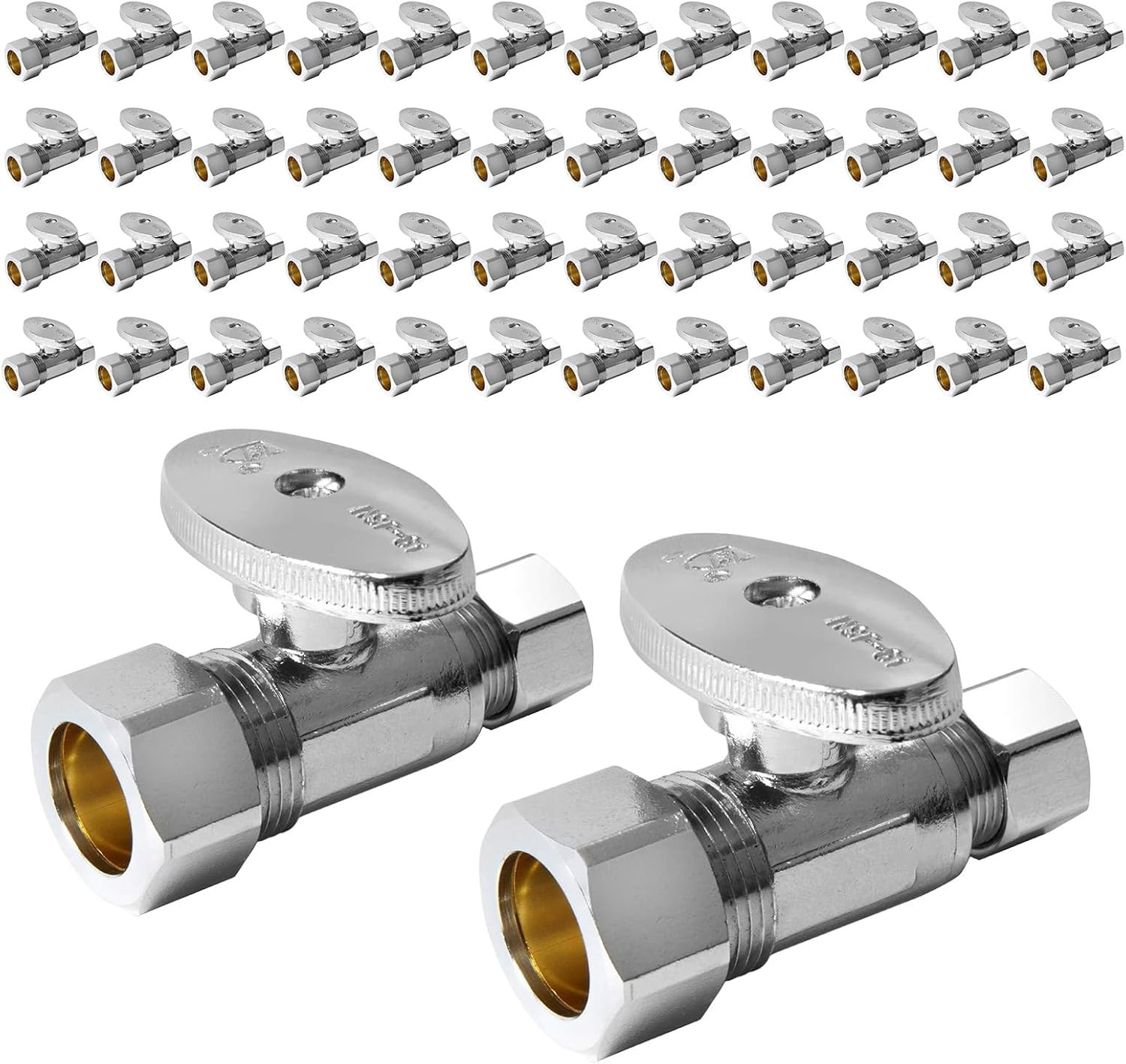 10-Pack Straight Stop Valve 1/2″ Nominal (5/8″ OD) Compression X 3/8″ OD